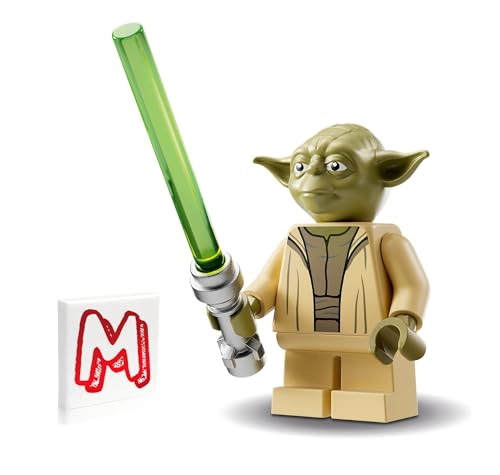 LEGO STAR WARS THE CLONE WARS MINIFIGURA YODA CON BATA ABIERTA Y SABLE DE LUZ VERDE 75360 - 1