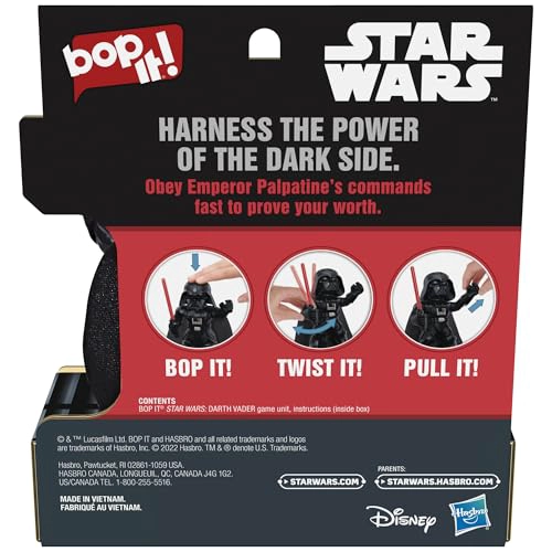 JUEGO BOP IT EDICION DARTH VADER DE STAR WARS INCLUYE LA VOZ DEL EMPERADOR PALPATINE JUEGO PARA 1 O - 2