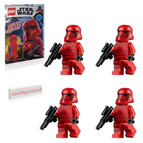 LEGO STAR WARS EPISODIO 9 MINIFIGURA THE RISE OF SKYWALKER SOLDADO SITH ROJO CON BLASTER Y AZULEJOS - 1