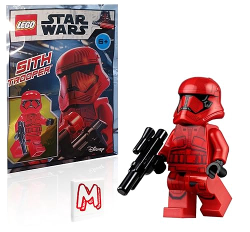 LEGO STAR WARS EPISODIO 9 MINIFIGURA THE RISE OF SKYWALKER SOLDADO SITH ROJO CON BLASTER Y AZULEJOS - 2