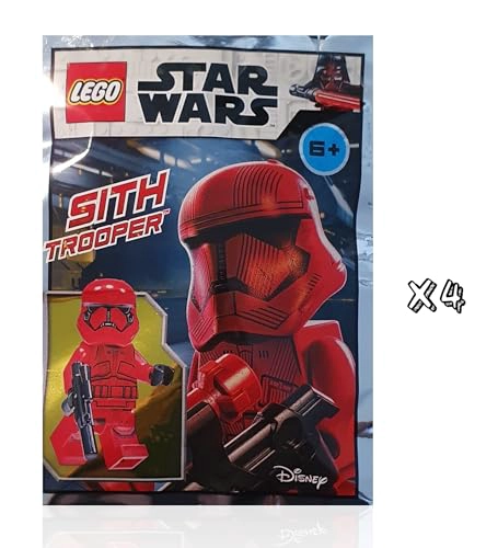 LEGO STAR WARS EPISODIO 9 MINIFIGURA THE RISE OF SKYWALKER SOLDADO SITH ROJO CON BLASTER Y AZULEJOS - 3