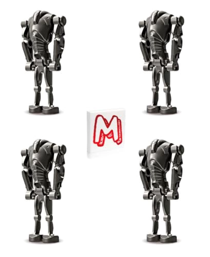LEGO STAR WARS MINIFIGURA DE THE CLONE WARS SUPER BATTLE DROID GRIS OSCURO PERLA PAQUETE DE 4 - 2