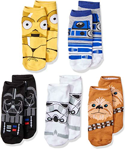STAR WARS CHEWBACCA DARTH VADER R2D2 FACES CALCETINES TOBILLEROS 5 UNIDADES - 1