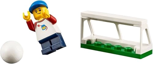 LEGO CIUDAD MINIFIGURA NIÑO PECAS CON BALON DE FUTBOL Y PORTERIA 60134 - 1
