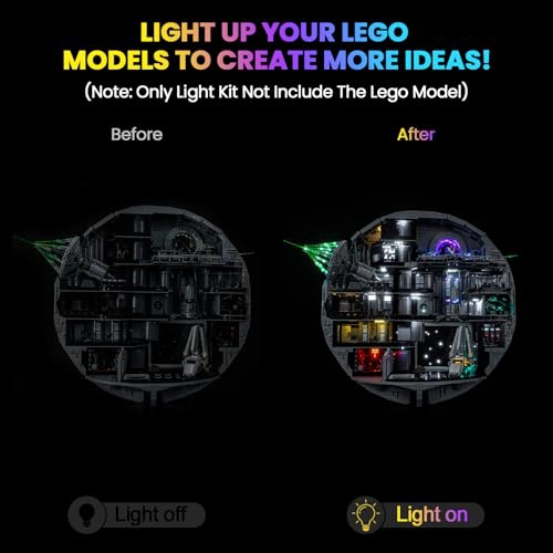 KIT DE LUZ LED MEJORADO COMPATIBLE CON EL SET DE CONSTRUCCION Y DECORACION LEGO STAR WARS DEATH - 2