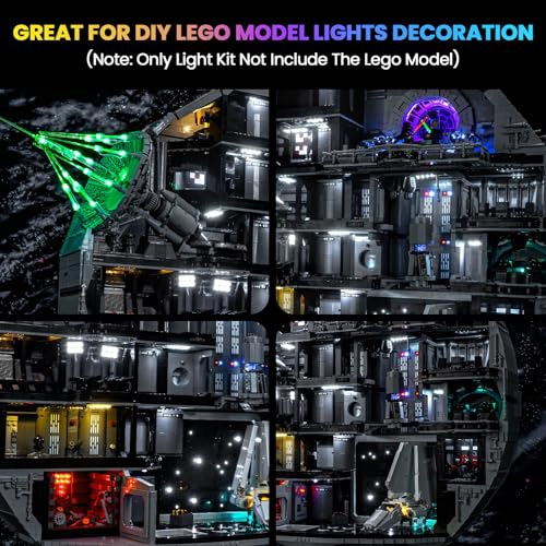 KIT DE LUZ LED MEJORADO COMPATIBLE CON EL SET DE CONSTRUCCION Y DECORACION LEGO STAR WARS DEATH - 3