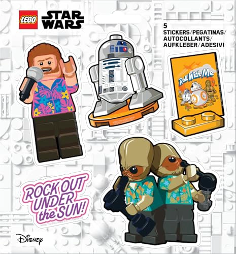 LEGO STAR WARS STICKER R2D2 VACATION 53865 PET MATERIAL 5 DIECUT STICKERS 1 SHEET FOR WATER BOTTLE - 1