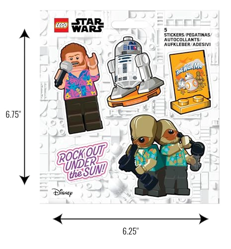 LEGO STAR WARS STICKER R2D2 VACATION 53865 PET MATERIAL 5 DIECUT STICKERS 1 SHEET FOR WATER BOTTLE - 2