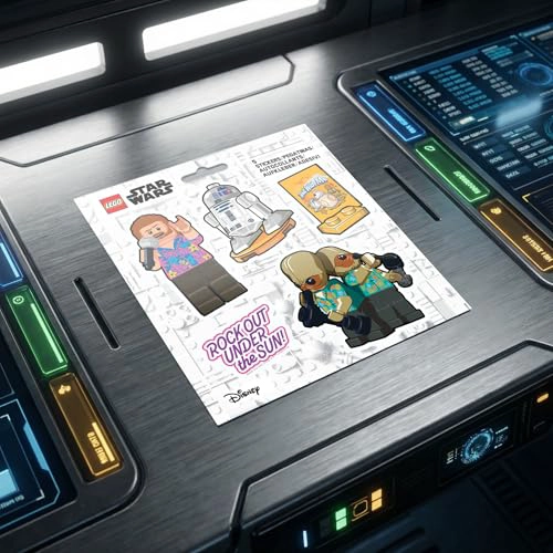 LEGO STAR WARS STICKER R2D2 VACATION 53865 PET MATERIAL 5 DIECUT STICKERS 1 SHEET FOR WATER BOTTLE - 4