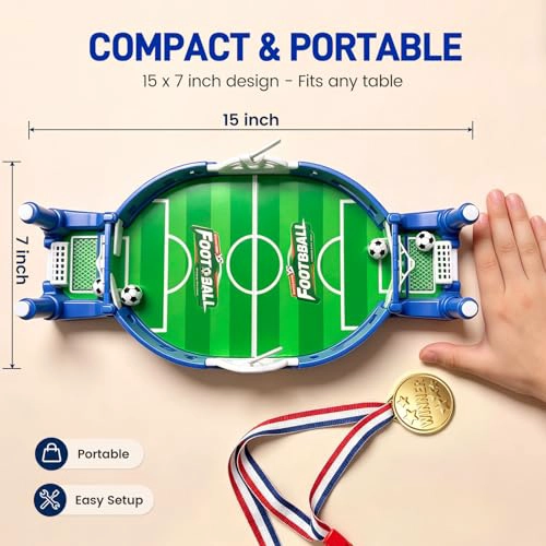 3 OTTERS MINI JUEGO DE MESA DE FUTBOL PARA NIÑOS Y ADULTOS MINI FUTBOLIN DE MESA PARA 3 PARA NIETOS - 2