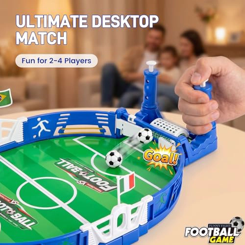 3 OTTERS MINI JUEGO DE MESA DE FUTBOL PARA NIÑOS Y ADULTOS MINI FUTBOLIN DE MESA PARA 3 PARA NIETOS - 4