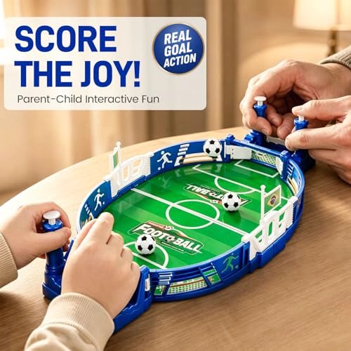 3 OTTERS MINI JUEGO DE MESA DE FUTBOL PARA NIÑOS Y ADULTOS MINI FUTBOLIN DE MESA PARA 3 PARA NIETOS - 5