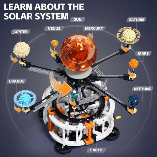 KIT DE CONSTRUCCION ESPACIAL DE SISTEMA SOLAR GIRATORIO DE DOBLE MODO MODELO STEM CON PLANETAS - 2