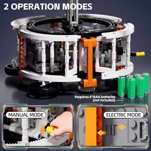 KIT DE CONSTRUCCION ESPACIAL DE SISTEMA SOLAR GIRATORIO DE DOBLE MODO MODELO STEM CON PLANETAS - 3