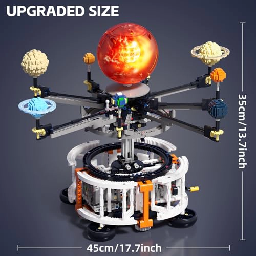 KIT DE CONSTRUCCION ESPACIAL DE SISTEMA SOLAR GIRATORIO DE DOBLE MODO MODELO STEM CON PLANETAS - 4