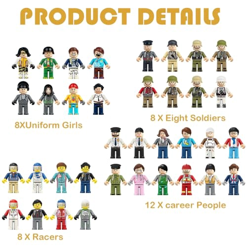 36 PIEZAS DE MINIFIGURAS MINI FIGURA DE JUGUETE RELLENO DE FIGURAS DE ACCION MINIFIGURAS DE BLOQUES - 4