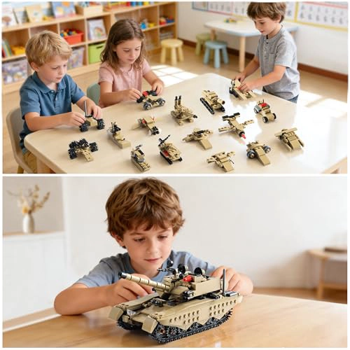 ARMY TANK JUEGO DE BLOQUES DE CONSTRUCCION COMPATIBLE CON LEGO 517 PIEZAS DE JUGUETE MILITAR - 4