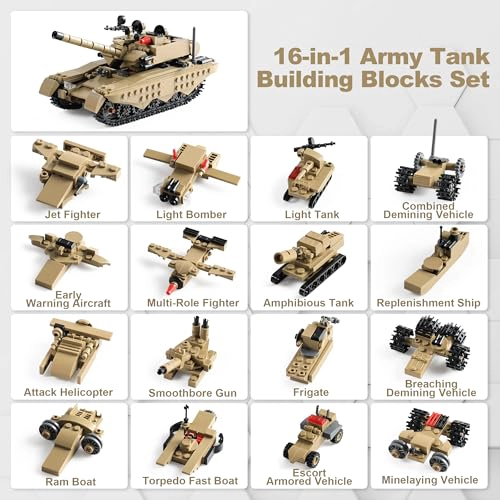 ARMY TANK JUEGO DE BLOQUES DE CONSTRUCCION COMPATIBLE CON LEGO 517 PIEZAS DE JUGUETE MILITAR - 5