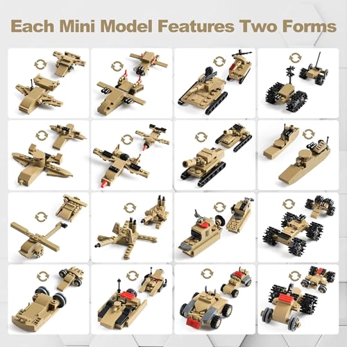 ARMY TANK JUEGO DE BLOQUES DE CONSTRUCCION COMPATIBLE CON LEGO 517 PIEZAS DE JUGUETE MILITAR - 6