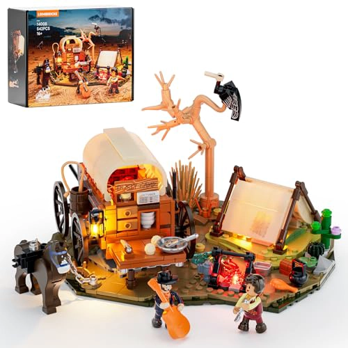 LUMIBRICKS COWBOY CAMP LIGHTING JUEGO DE LADRILLOS DE CONSTRUCCION THE OLD WEST SHELTER CON CARRETA - 1
