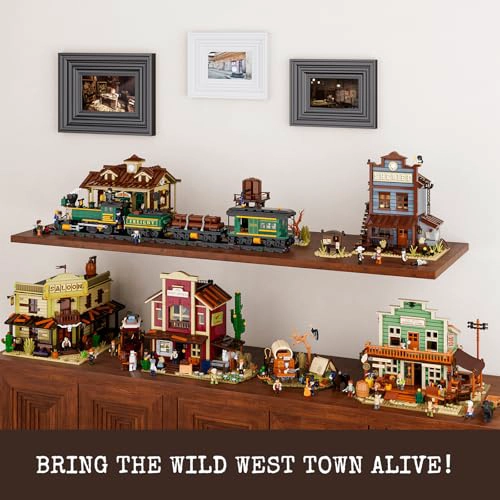 LUMIBRICKS COWBOY CAMP LIGHTING JUEGO DE LADRILLOS DE CONSTRUCCION THE OLD WEST SHELTER CON CARRETA - 5