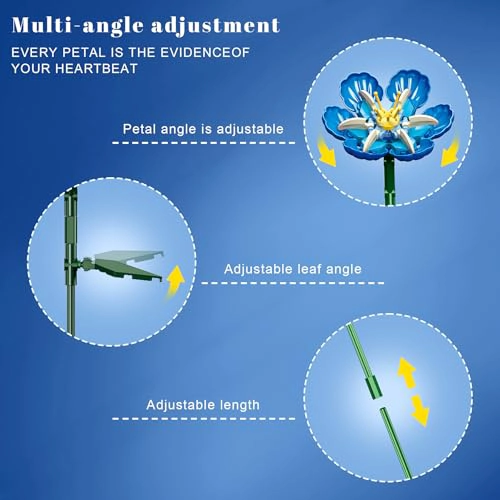 JUEGO DE CONSTRUCCION DE RAMO DE FLORES COMPATIBLE CON FLORES DE LEGO 16 FLORES ARTIFICIALES - 5