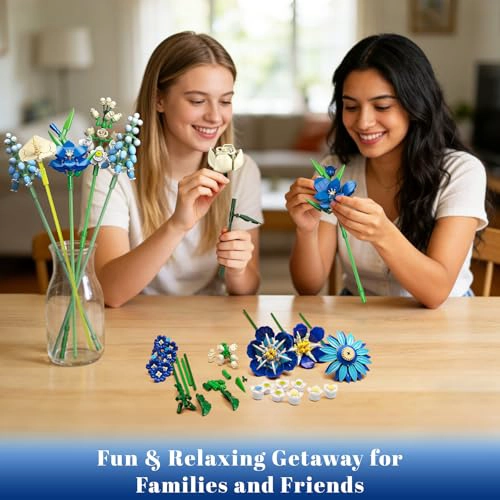 JUEGO DE CONSTRUCCION DE RAMO DE FLORES COMPATIBLE CON FLORES DE LEGO 16 FLORES ARTIFICIALES - 6