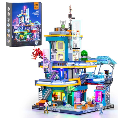 FUNWHOLE CYBERPUNK MANSION LIGHTING JUEGO DE LADRILLOS DE CONSTRUCCION 2524 PIEZAS DE EDIFICIOS - 1