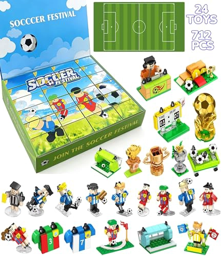 24 IN 1 TOYS BOX SOCCER TOYS SOCCER BUILDING BLOCK SET SOCCER GIFTS FOR BOYS GIRLS 46812 YEARS OLD - 1