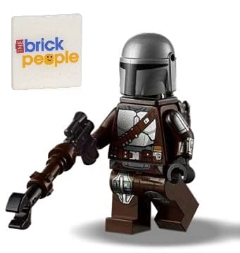 LEGO STAR WARS MANDO MINIFIG CON ARMADURA BESKAR PLATEADA DIN DJARIN THE MANDALORIAN - 1