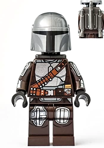 LEGO STAR WARS MANDO MINIFIG CON ARMADURA BESKAR PLATEADA DIN DJARIN THE MANDALORIAN - 2