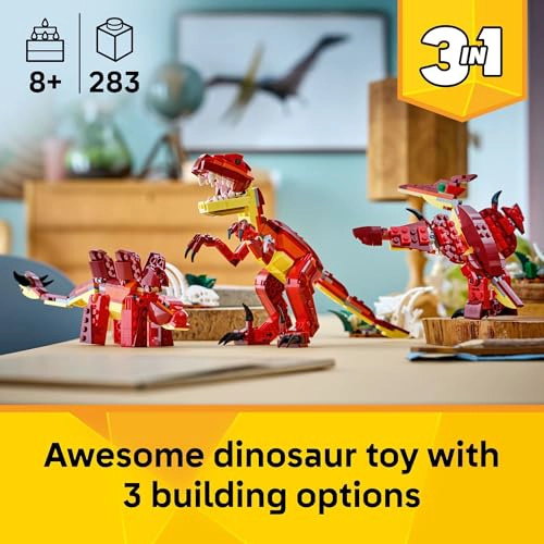 LEGO CREATOR 3 EN 1 JUGUETE DE CONSTRUCCION DE DINOSAURIOS FEROCES PARA NIÑOS Y NIÑAS A PARTIR DE 8 - 2