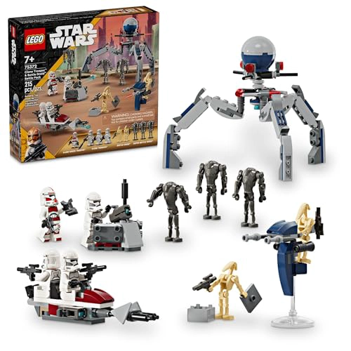LEGO STAR WARS 75372 PAQUETE DE BATALLA DE SOLDADO CLON Y DROIDE DE BATALLA PARA NIÑOS VEHICULO - 1