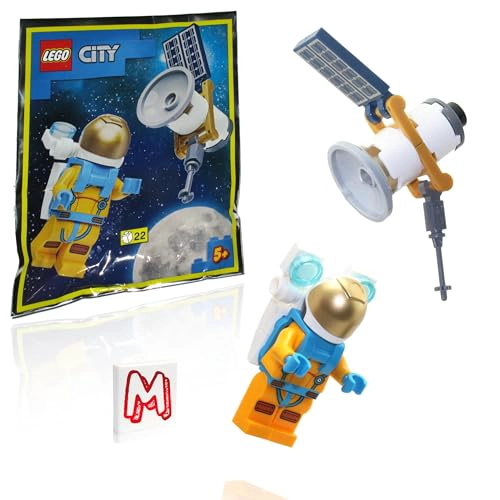 LEGO CITY MINIFIGURE SPACE PORT ASTRONAUTA CON JETPACK Y SATE LITE PAQUETE DE 22 PIEZAS DE PAPEL - 1