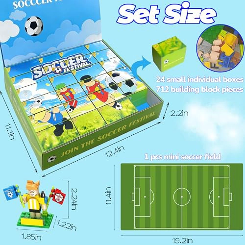 24 IN 1 TOYS BOX SOCCER GIFTS FOR BOYS GIRLS 46812 YEARS OLD BIRTHDAY GIFT SOCCER BUILDING BLOCK - 2