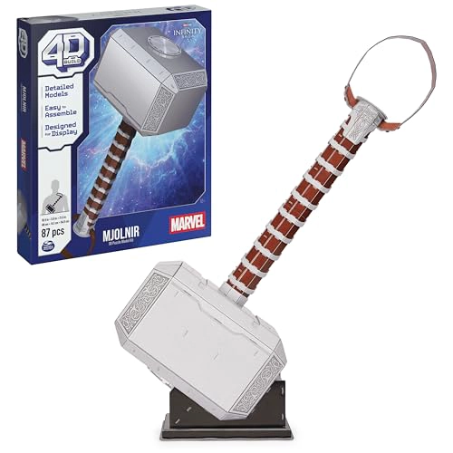 4D BUILD MARVEL MJOLNIR THOR HAMMER KIT DE MODELO DE ROMPECABEZAS 3D CON SOPORTE 87 PIEZAS - 1