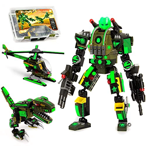 JITTERYGIT CONJUNTO DE JUGUETES DE REGALO CON MECH DE ROBOT DEL EJE RCITO HELICOPTERO MILITAR - 1