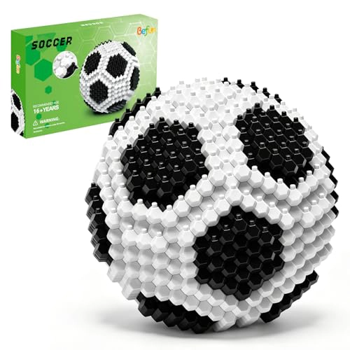 BEFUN SOCCER BUILDING BLOCKS SET 437 PIECES CHALLENGING STEM BUILDING KIT FOR ADULTS TEENS 14 15 16 - 1