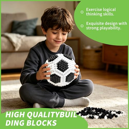 BEFUN SOCCER BUILDING BLOCKS SET 437 PIECES CHALLENGING STEM BUILDING KIT FOR ADULTS TEENS 14 15 16 - 4
