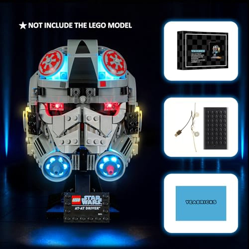 YEABRICKS LUZ LED PARA MODELO DE BLOQUES DE CONSTRUCCION DE CASCO DE CONDUCTOR DE STAR WARS 75429 - 5