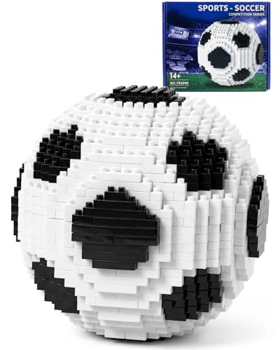 JUEGO DE BLOQUES DE CONSTRUCCION DE BALON DE FUTBOL 3D 850 PIEZAS JUGUETES DE PELOTA STEM - 1