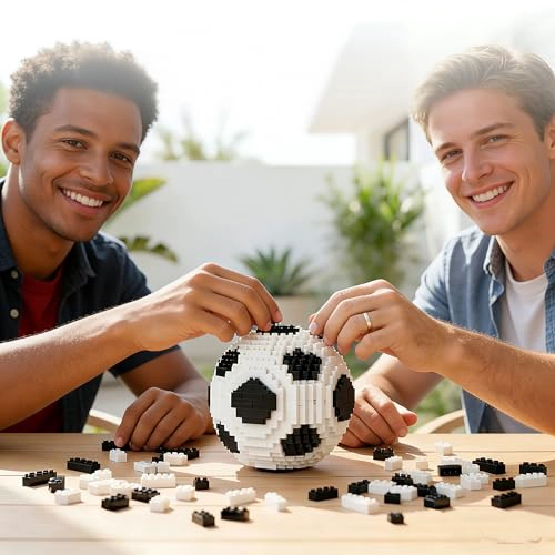 JUEGO DE BLOQUES DE CONSTRUCCION DE BALON DE FUTBOL 3D 850 PIEZAS JUGUETES DE PELOTA STEM - 3