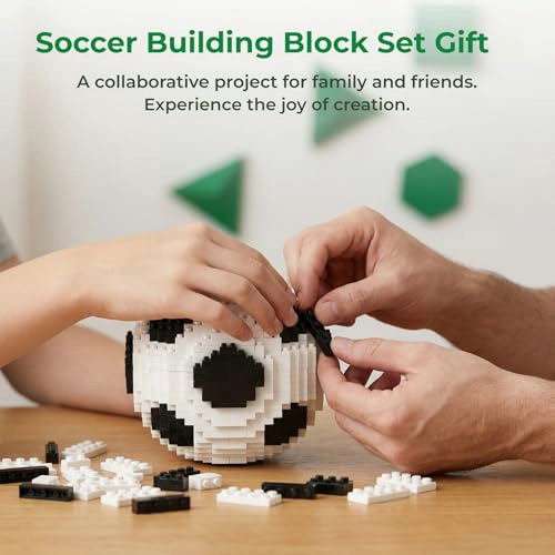 JUEGO DE BLOQUES DE CONSTRUCCION DE BALON DE FUTBOL 3D 850 PIEZAS JUGUETES DE PELOTA STEM - 5