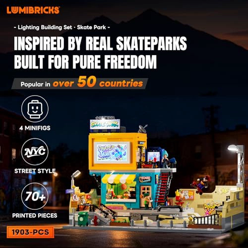 LUMIBRICKS SKATE PARK JUEGO DE BLOQUES DE CONSTRUCCION DE ILUMINACION DE STREET FUSION CITY TOWN - 2