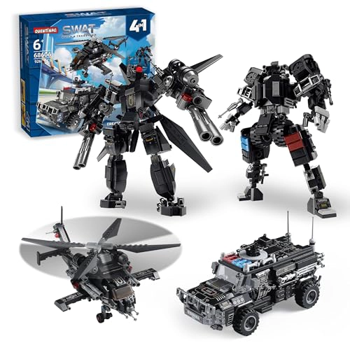 CONJUNTOS DE CONSTRUCCION DE MECHAS DE POLICIA SWAT COMPATIBLES CON LEGO CAMIONES Y HELICOPTEROS - 1