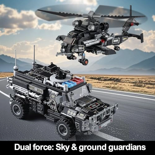 CONJUNTOS DE CONSTRUCCION DE MECHAS DE POLICIA SWAT COMPATIBLES CON LEGO CAMIONES Y HELICOPTEROS - 3