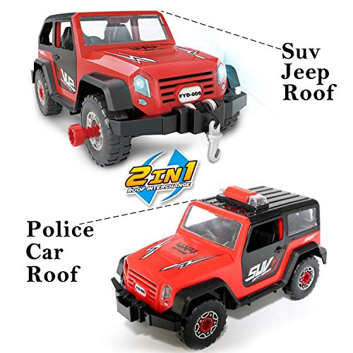 FYD JUEGO DE CONSTRUCCION DE DESMONTAJE 2EN1 JEEP CON JUEGO DE MONTAJE STEM PARA APRENDER JUGANDO - 4