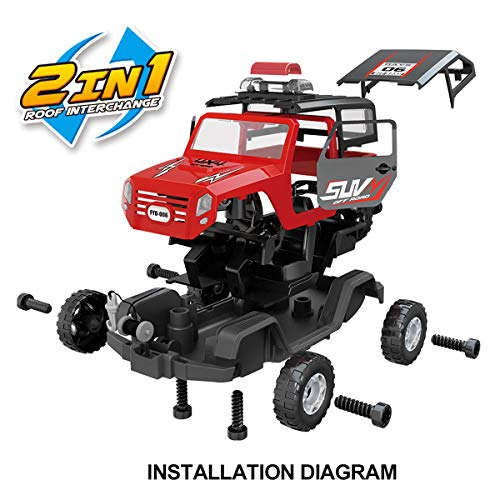 FYD JUEGO DE CONSTRUCCION DE DESMONTAJE 2EN1 JEEP CON JUEGO DE MONTAJE STEM PARA APRENDER JUGANDO - 5