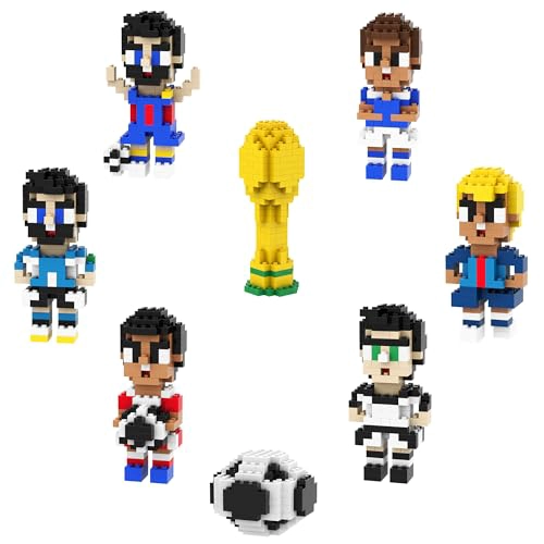 JUEGO DE 8 PIEZAS DE BLOQUES DE CONSTRUCCION DE MINIFIGURAS DE BALON DE FUTBOL COLECCIONISTA STEM - 1