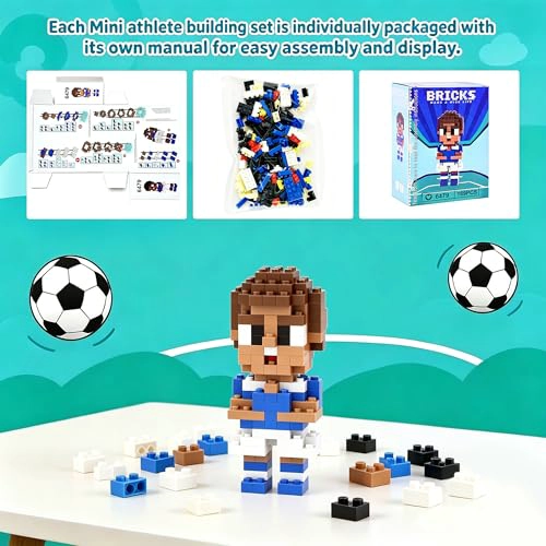 JUEGO DE 8 PIEZAS DE BLOQUES DE CONSTRUCCION DE MINIFIGURAS DE BALON DE FUTBOL COLECCIONISTA STEM - 3